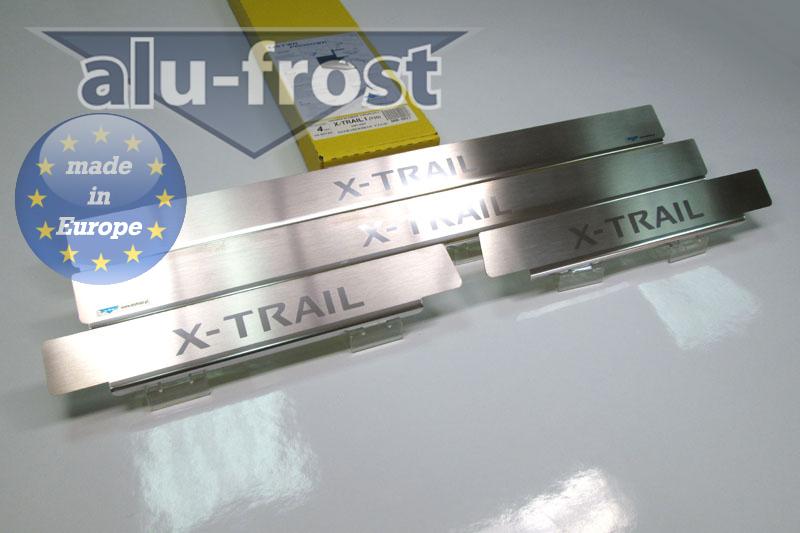 Накладки на пороги Nissan X-Trail (T30) '2001-2007 (сталь) Alufrost