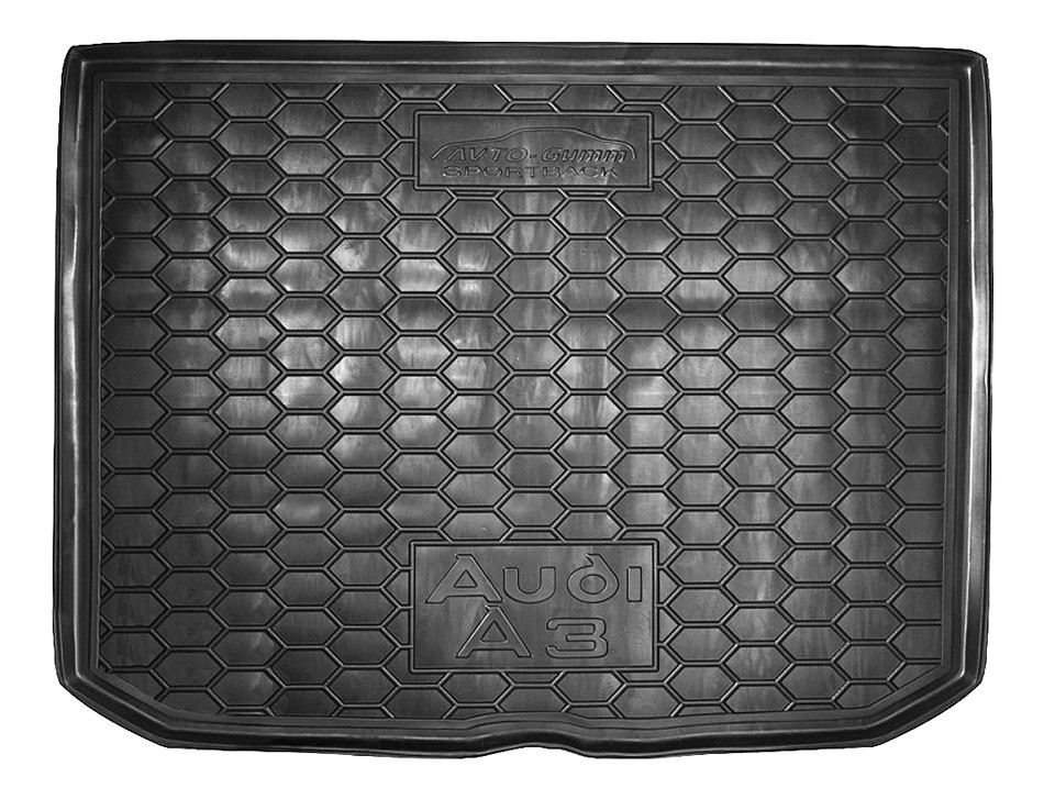 Коврик в багажник Audi A3 Sportback '2012-> (хетчбек, с полноразмерной запаской) Avto-Gumm (черный, пластиковый)