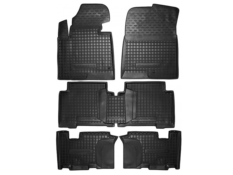 Коврики в салон Hyundai Grand Santa Fe '2012-2018 (3 ряда) Avto-Gumm (черные)