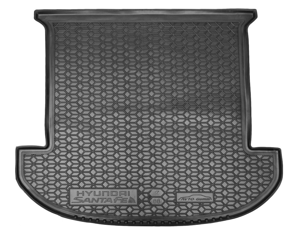 Коврик в багажник Hyundai Santa Fe '2018-2020 (7-ми местный, длинный) Avto-Gumm (черный, полиуретановый)