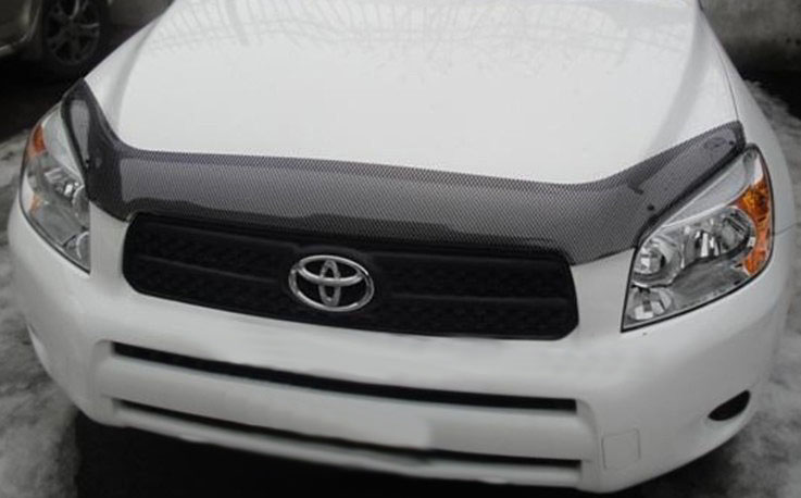 Дефлектор капота Toyota RAV4 '2005-2010 (без логотипа, карбон) EGR