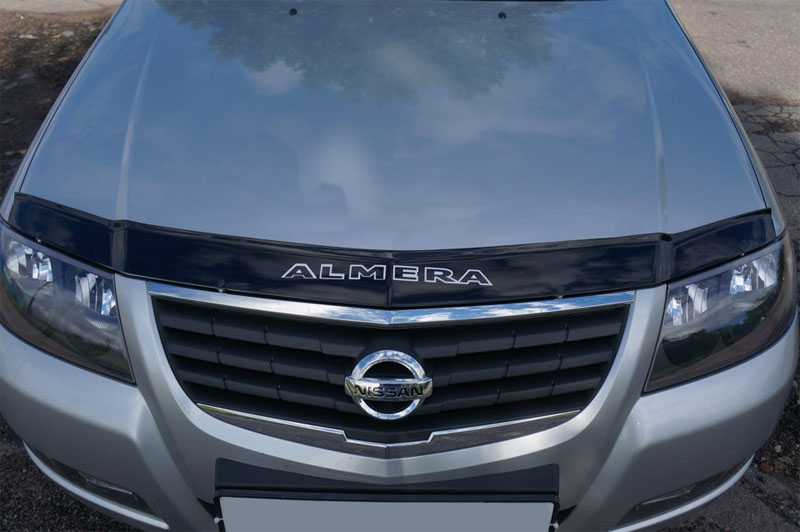 Дефлектор капота Nissan Almera '2006-2013 (с логотипом) Vip Tuning