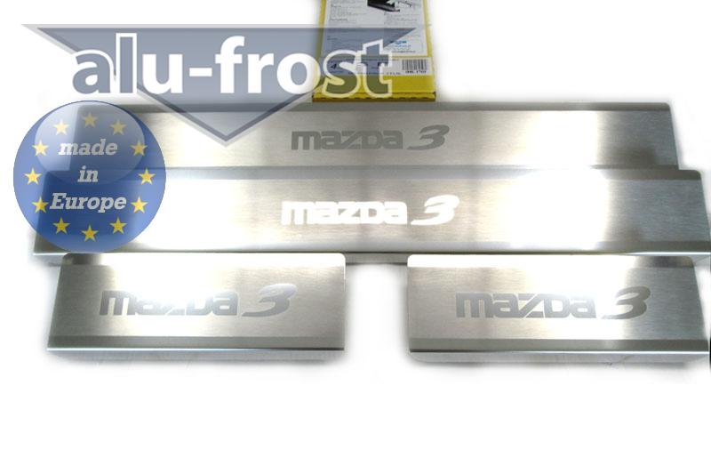 Накладки на пороги Mazda 3 '2009-2013 (сталь) Alufrost