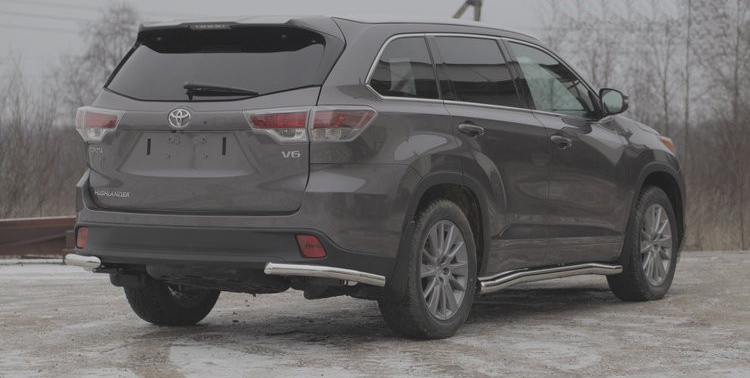 Дуга задняя Toyota Highlander '2013-2019 (уголки одинарные) Novline-Autofamily