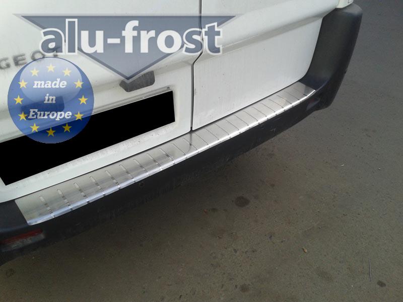 Накладка на бампер Peugeot Expert '2007-2016 (с загибом, сталь) Alufrost