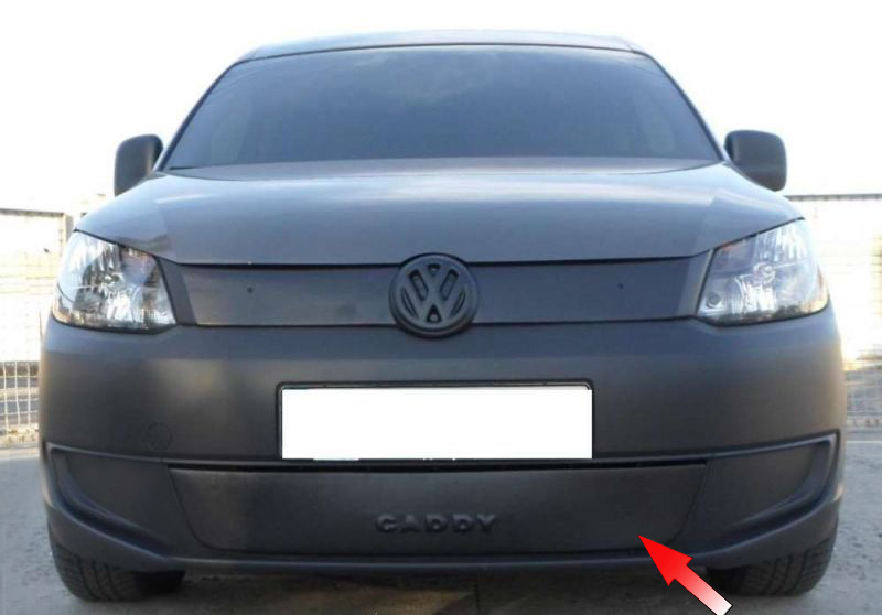 Зимняя накладка на решетку радиатора для Volkswagen Caddy '2010-2015 (бампер низ) матовая FLY