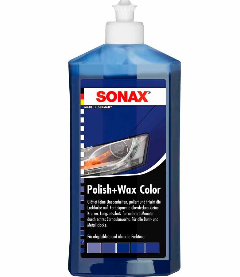 Полироль цветной Sonax NanoPro с воском синий 500 мл (4064700296206)