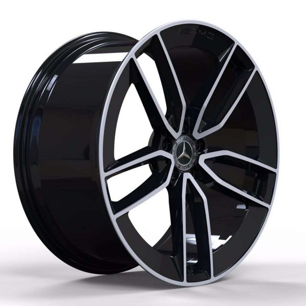 Диски R23 5x112 45 9.5J h 66.6 MR399B  GLOSS-BLACK-WITH-MACHINED-FACE FORGED