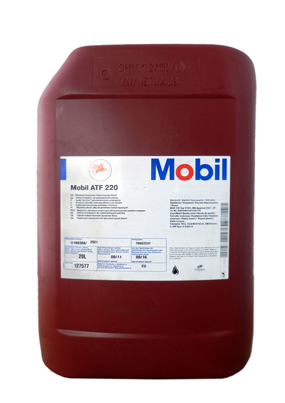 Жидкость для АКПП, ГУР и гидросистем MOBIL ATF 220, 20 л, № M104020P MOBIL