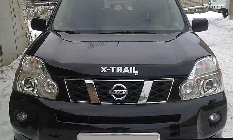 Дефлектор капота Nissan X-Trail (T31) '2007-2014 (с логотипом) EGR