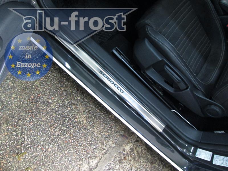Накладки на пороги Volkswagen Scirocco '2008-> (сталь) Alufrost