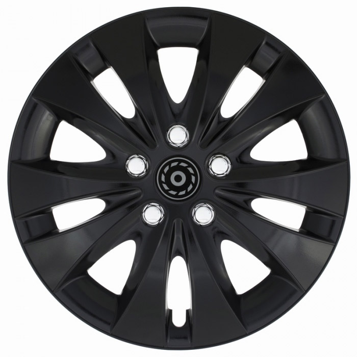 Колпаки на колеса (комплект 4 шт., модель Storm Chrome Black, размер 14 дюймов) Jestic