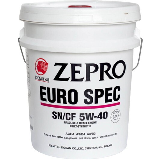 Масло моторное Idemitsu ZEPRO Euro Spec SN/CF 5W-40 20 л (1849031)