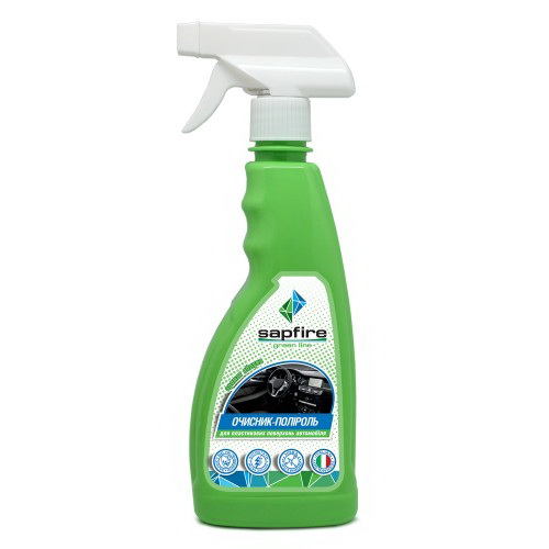 Очиститель-полироль для пластика Sapfire Green Line с ароматом Яблоко 500 мл (4824038002722)