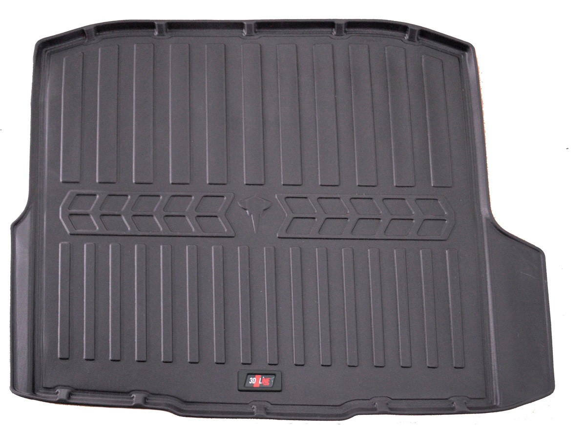 Коврик в багажник Skoda Octavia A7 '2013-2020 (универсал, с боковыми углублениями) Stingray (черный, резиновый)