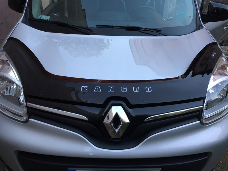 Дефлектор капота Renault Kangoo '2013-> (с логотипом) Vip Tuning