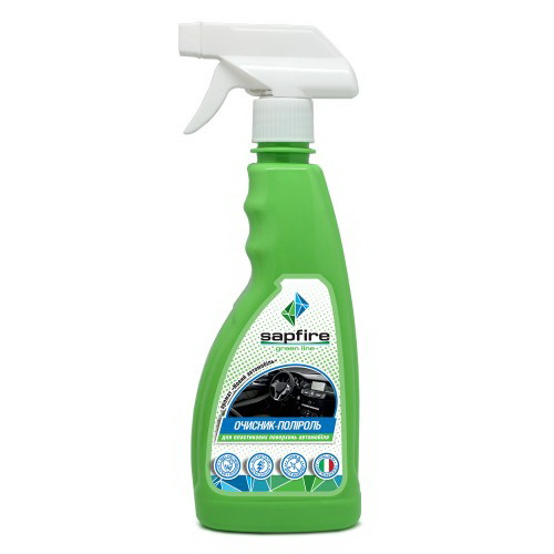 Очиститель-полироль для пластика Sapfire Green Line с ароматом Новый автомобиль 500 мл (4824038002739)