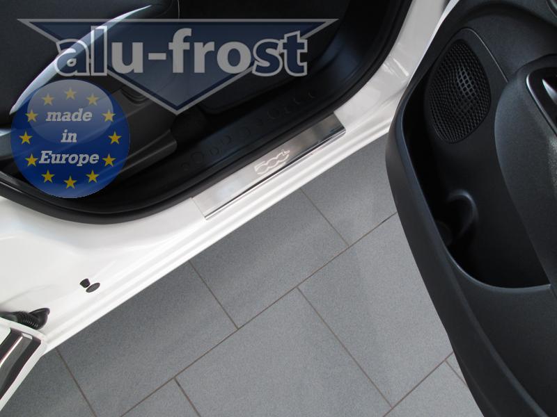 Накладки на пороги Fiat 500L '2012-> (сталь) Alufrost