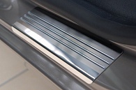 Накладки на пороги Citroen C2 '2003-2009 (3 двери, сталь+полиуретан) Alufrost