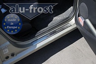 Накладки на пороги Renault Logan MCV '2009-2013 (сталь) Alufrost