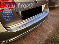 Накладка на бампер Volkswagen Passat Alltrack (B7) '2012-> (с загибом, сталь) Alufrost