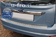 Накладка на бампер Ford Focus '2008-2010 (с загибом, 5 дверей, хетчбек, сталь) Alufrost