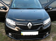 Дефлектор капота Renault Sandero Stepway '2013-> (с логотипом) Vip Tuning