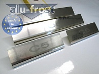 Накладки на пороги Citroen C5 '2008-> (сталь) Alufrost
