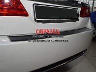 Накладка на бампер Nissan Qashqai '2014-2021 (прямая, исполнение Premium+карбоновая пленка) NataNiko
