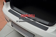 Накладка на бампер Mitsubishi Galant '2008-2012 (прямая, исполнение Premium+карбоновая пленка) NataNiko