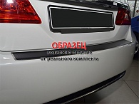 Накладка на бампер Chevrolet Lacetti '2004-2013 (с загибом, хетчбек, исполнение Premium+карбоновая пленка) NataNiko