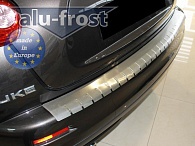 Накладка на бампер Nissan Juke '2010-2014 (с загибом, сталь) Alufrost
