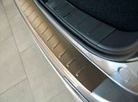 Накладка на бампер Suzuki SX4 '2013-> (прессованная, с загибом, сталь) Alufrost
