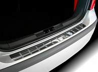 Накладка на бампер Hyundai i30 '2007-2012 (прямая, универсал, сталь) Alufrost