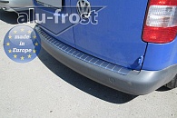 Накладка на бампер Volkswagen Caddy '2004-2015 (с загибом, сталь) Alufrost