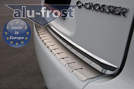Накладка на бампер Citroen C-Crosser '2007-2012 (с загибом, сталь) Alufrost