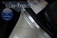 Накладки на пороги Citroen C4 '2010-2020 (сталь) Alufrost