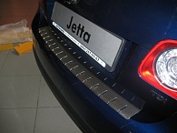 Накладка на бампер Volkswagen Jetta '2005-2010 (с загибом, сталь) Alufrost