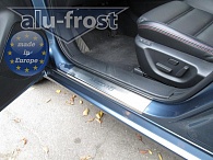 Накладки на пороги Mazda 6 '2012-> (сталь) Alufrost
