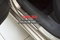 Накладки на пороги Citroen C2 '2003-2009 (3 двери, сталь) Alufrost