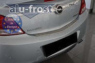 Накладка на бампер Opel Insignia '2008-2013 (с загибом, седан, сталь) Alufrost