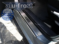 Накладки на пороги Toyota Auris '2012-> (5 дверей, сталь) Alufrost