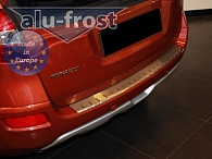 Накладка на бампер Renault Koleos '2008-2016 (с загибом, сталь) Alufrost