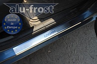 Накладки на пороги Renault Logan '2004-2009 (сталь) Alufrost