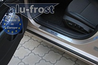 Накладки на пороги Chevrolet Malibu '2011-2015 (сталь) Alufrost