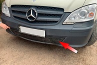 Зимняя накладка на решетку радиатора для Mercedes-Benz Vito (W639) '2010-2014 (бампер низ) матовая FLY