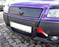 Зимняя накладка на решетку радиатора для Fiat Doblo '2005-2010 (середина) матовая FLY