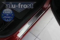 Накладки на пороги Renault Sandero Stepway '2009-2013 (сталь) Alufrost