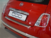Накладка на бампер Fiat 500 '2007-2020 (с загибом, исполнение Premium) NataNiko