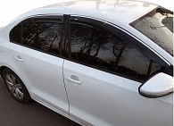 Дефлекторы окон Volkswagen Jetta '2010-2018 (седан, хром) Niken